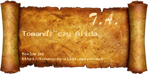 Tomanóczy Alida névjegykártya